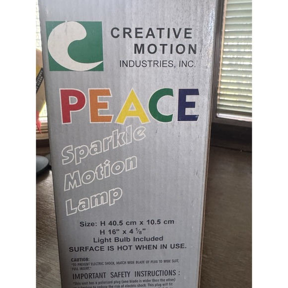 VTG PEACE by Creative Motion Sparkle Glitter Motion Lamp Green Liquid NIB - Picture 4 of 4